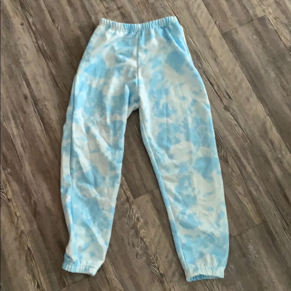 Blue tie dye sweatpants
